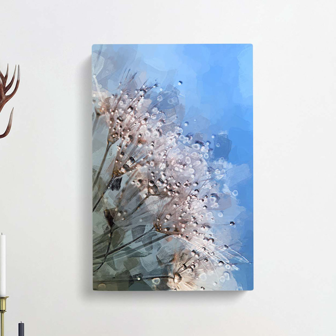 Dewdrops upon a Dandelion in Abstract - Wrapped Canvas