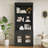 83.4" Tall Rectangle Black Modern Bookcase With Glass Doors And Drawer For Bedroom Decor, High - Quality Metal Handles Shelves 2 1 Home Office Use, Rust Slide Stable Structure-766990244