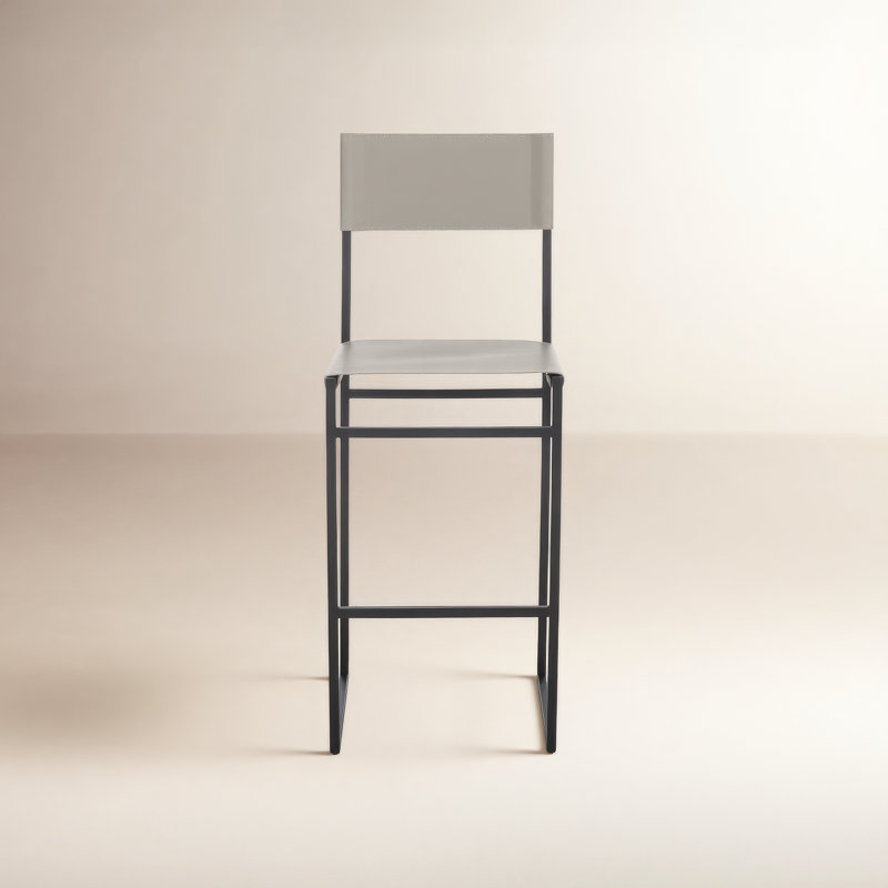 Fairbanks Counter Stool with Metal Frame, Light Gray, Counter Stool (26" Seat Height)