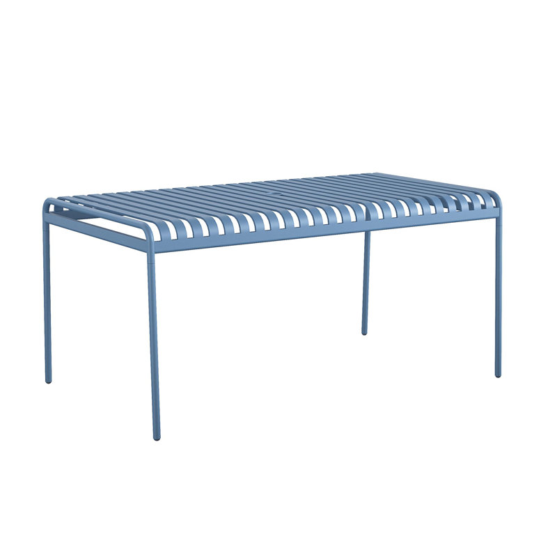 Ola 3-Piece Outdoor Table and Bench Set, French Blue