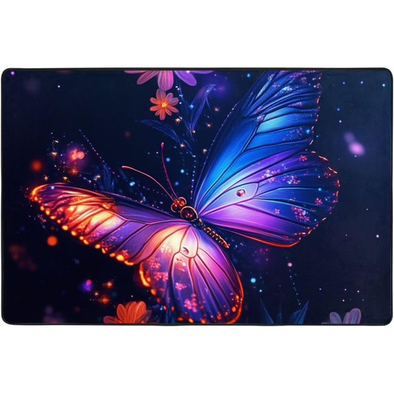 Tapis de salon en flanelle à poils courts lavable, 40 x 60 cm, 8.27" W x 11.87" L