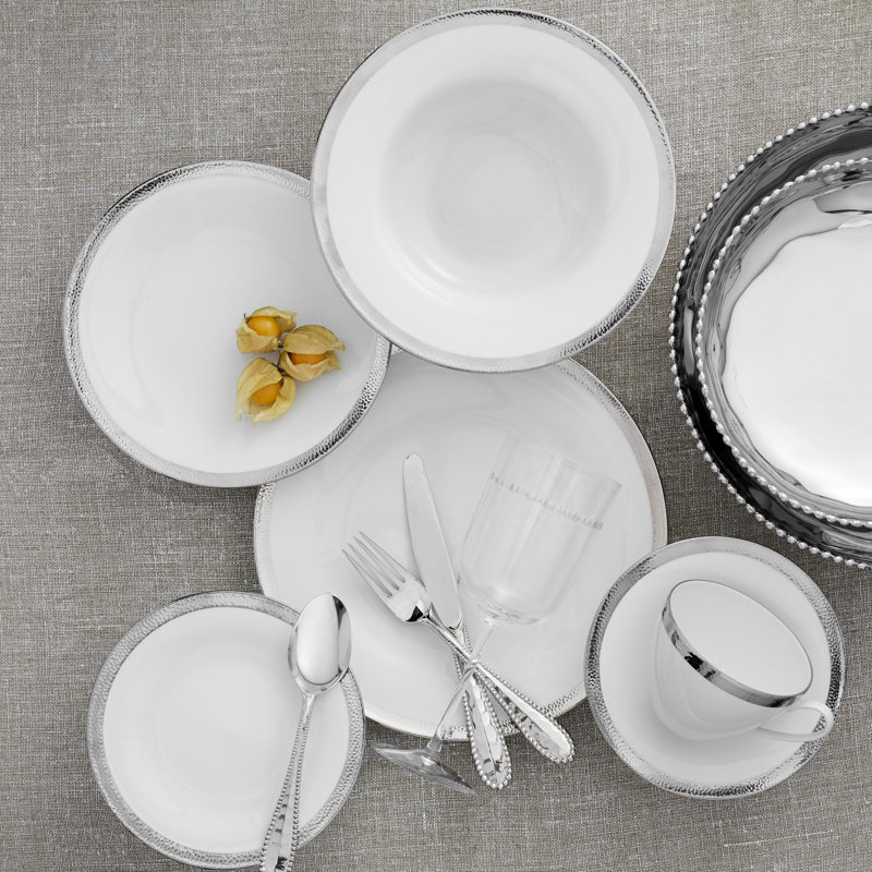Smith Handmade Porcelain Salad/Dessert Plate, Platinum