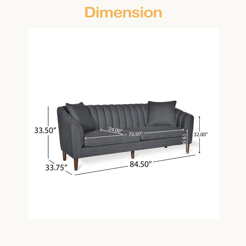 Canapé 3 places, Tissu gris anthracite