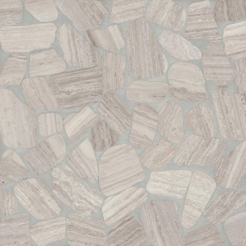 Carrelage mosaïque en tranches de cendre de 12 po x 12 po gris cendré / blanc Waterbrook