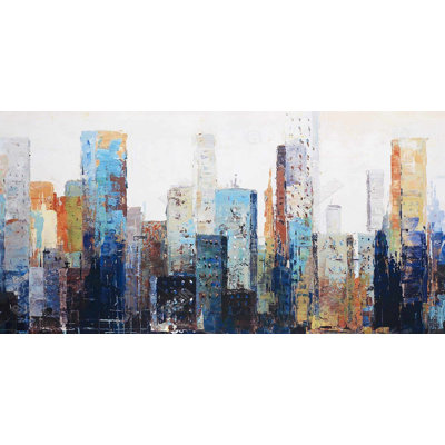 Texturized abstract city - 15.75"x31.50" Desk mat