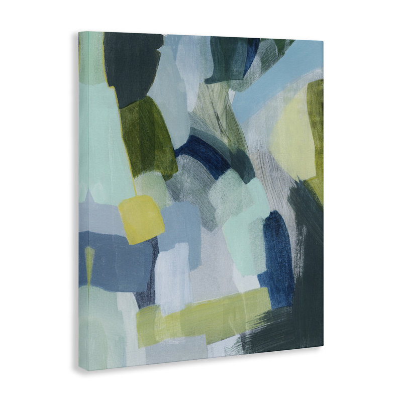 «Layered Green Paint Strokes», art mural par Grace Popp, H 30 po x l 24 po