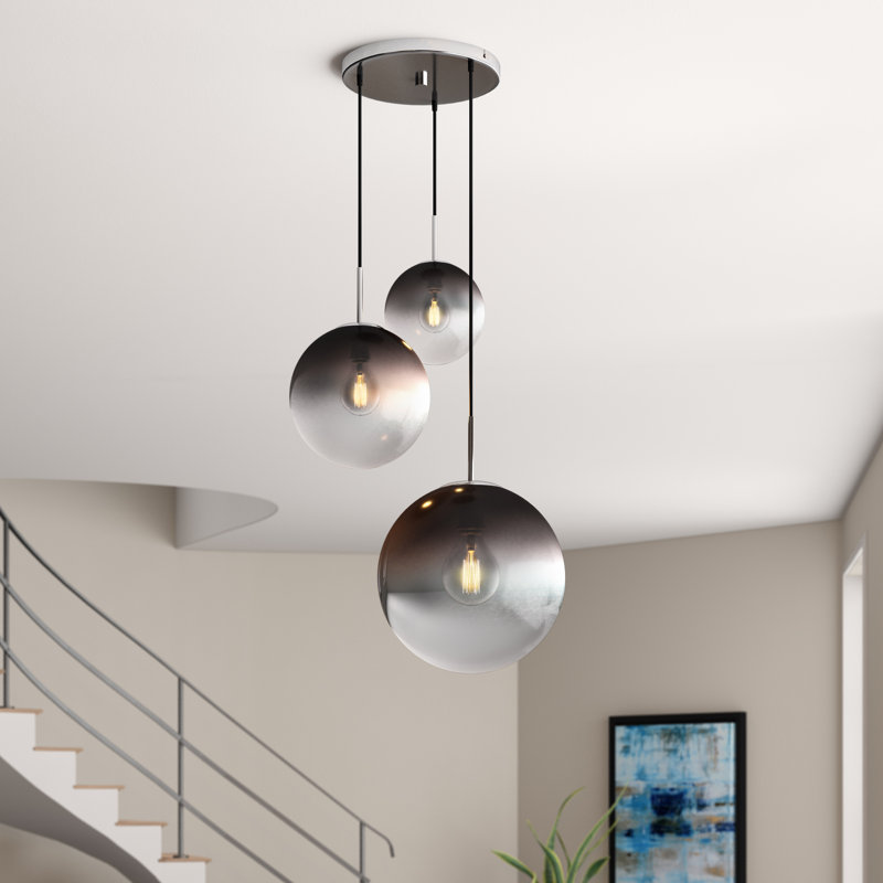 Greenway 3-Light Cluster Pendant, Grey