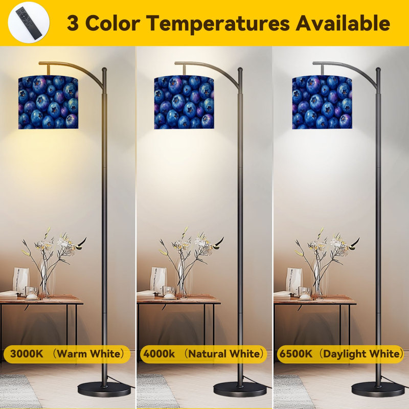 Lampe de plancher sur pied à DEL à intensité variable avec abat-jour ajustable aquarelle juteuse, avec télécommande, pour le salon, la chambre et le bureau