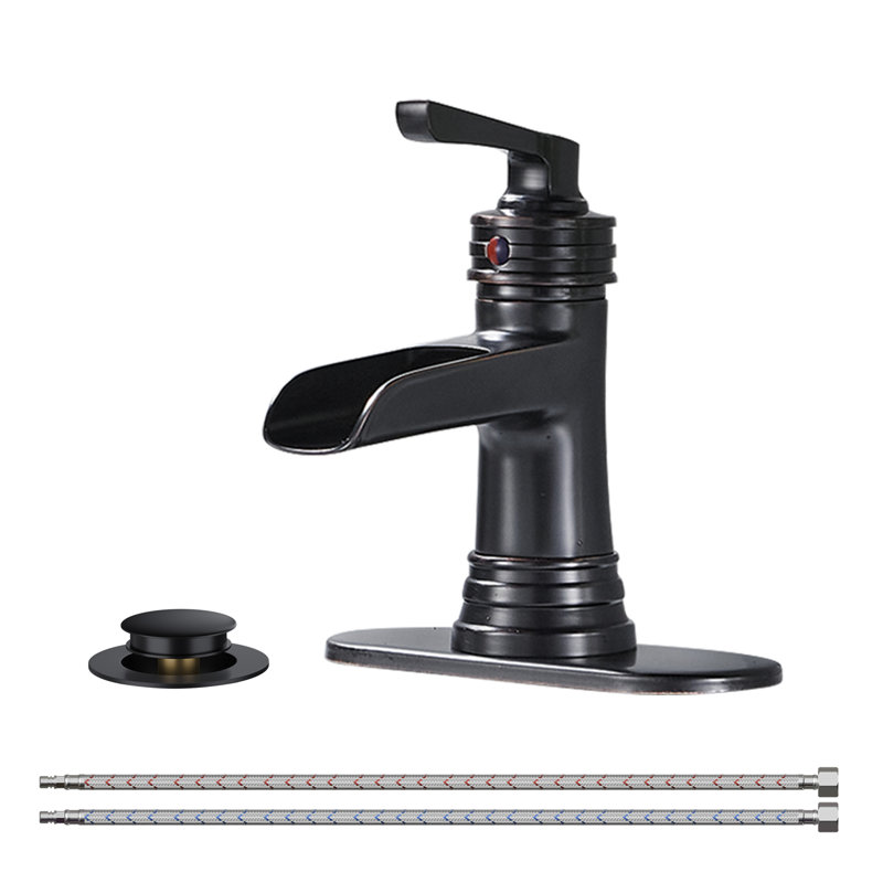 Single-hole Single-handle Bathroom Faucet With Drain Assembly, Oil Rubbed Bronze