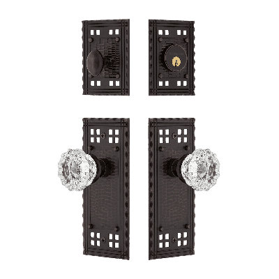 Nostalgic Warehouse Craftsman Entry Set with Crystal Knob