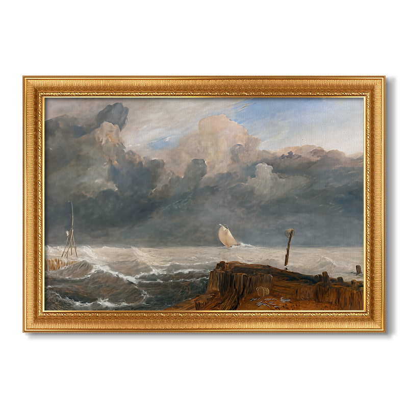 Port Ruysdael, 1827-J.M.W. Turner - Toile encadrée sur mesure, 24x34 INNER SIZE, Framed Canvas, Ornate Venetian Gold