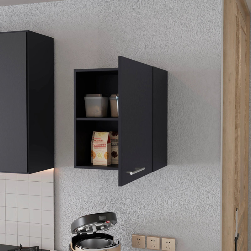 Armoire murale noire pour la vie compacte - Scratch Modern Kitchens 1 Door Design, Noir