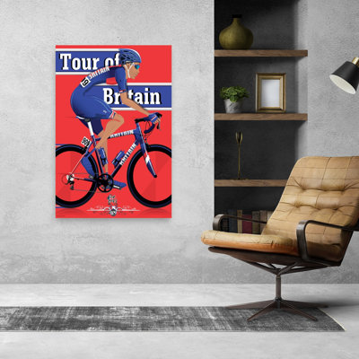 Tour of Brittany Cyclist, art mural contemporain coloré