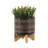 S/2 5/8" GLAZED PLANTER W/ STAND, BLACK