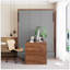 Lit escamotable double avec bureau pliable - Lit escamotable mural - Noyer et gris