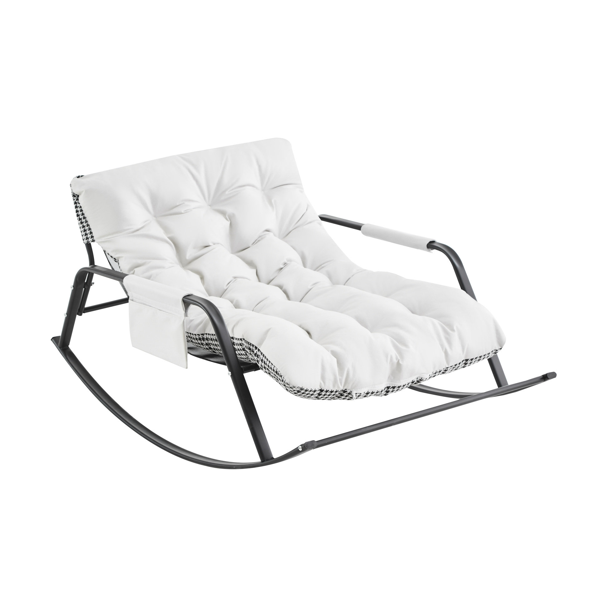 CaneCreations Modern Rocking Chair With Extra-wide Pu Upholstery ...
