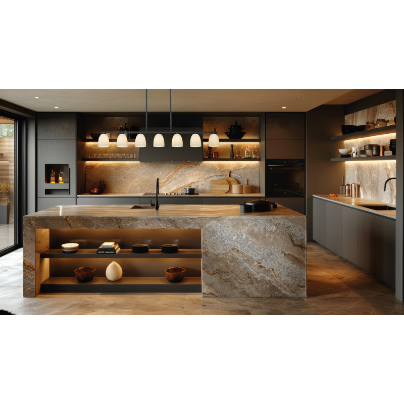 Lustre linéaire moderne Mateo, Noir mat, H 18,25 po x l 64 po x P 6 po, 7 lumières