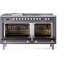 ILVE Professional Plus II 60 in Dual Fuel Range 7 Burner, Griddle, Frenchtop-116068373-116068374