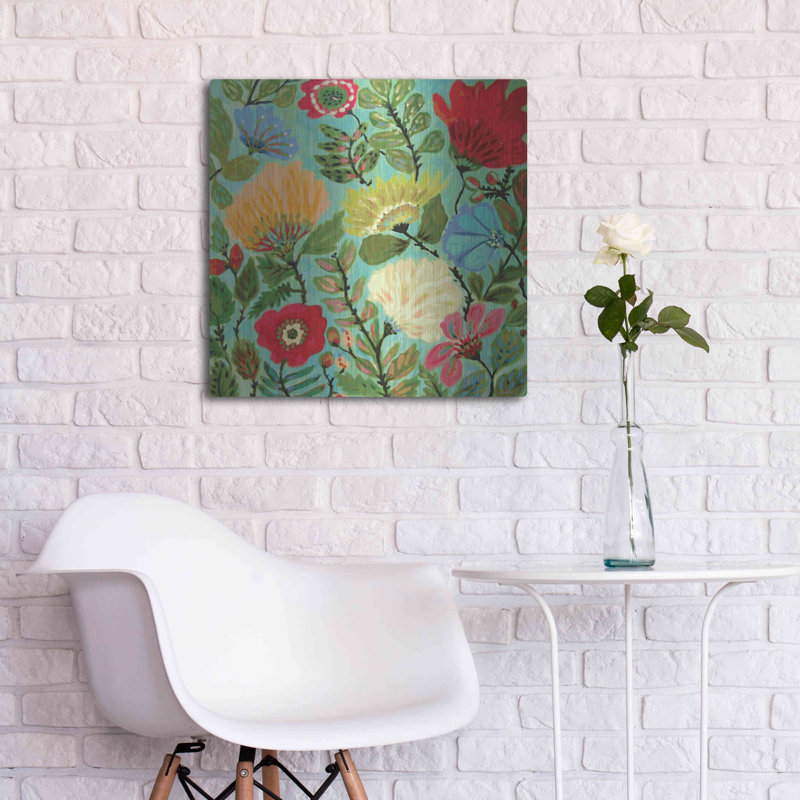 «Freedom Garden» par Karen Fields - peinture sur métal sans cadre, H 24 po x l 24 po x P 0,13 po