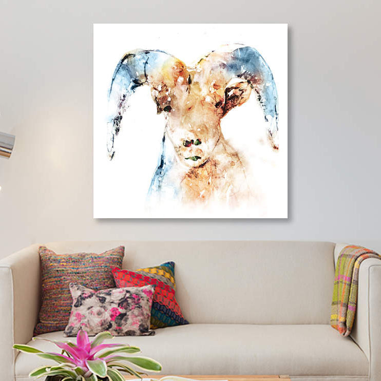 « watercolour mev », reproduction sur toile, H 48 po x l 48 po x P 1,5 po, Toile tendue, Pas de tapis