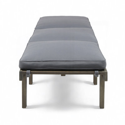 WOOD CHAISE LOUNGE W/ CUSHION