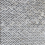 Area Hand Woven Cowhide Chevron Area Rug