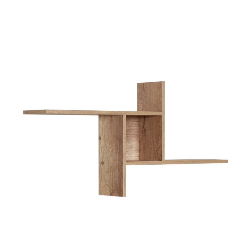 Tablette murale moderne, finition noyer clair, 39,4 po x 19,7 po x 7,1 po | 100% panneau de particules enduit de mélamine, épaisseur: 0,6 pouce | Design élégant et fonctionnel pour la maison et le bureau, parfait pour exposer un décor