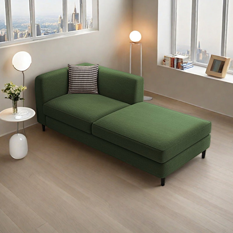 Chaise longue Minimalist Elegant, Orienté à gauche (vu de face), Vert