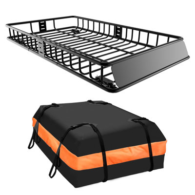 64""x39""x6"" Roof Rack,heavy Duty Rooftop Cargo Carrier,roof Basket With Waterproof Bag,elastic Net With Attachment Hooks,ratchet Strap,universal Roof R -  YZBAO, WAY-CDK-001
