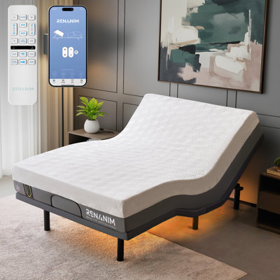 Sfe Adjustable Bed With Memory Mattress Included Massage, Usb, Underbed Light, Wireless Remote & App Control