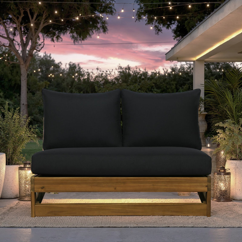 Aalinah Dennet Fishbein Silbury Outdoor Bench, Black, Brown