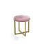 Fauteuil d'appoint 17 "en velours capitonné rose, fauteuil en métal doré