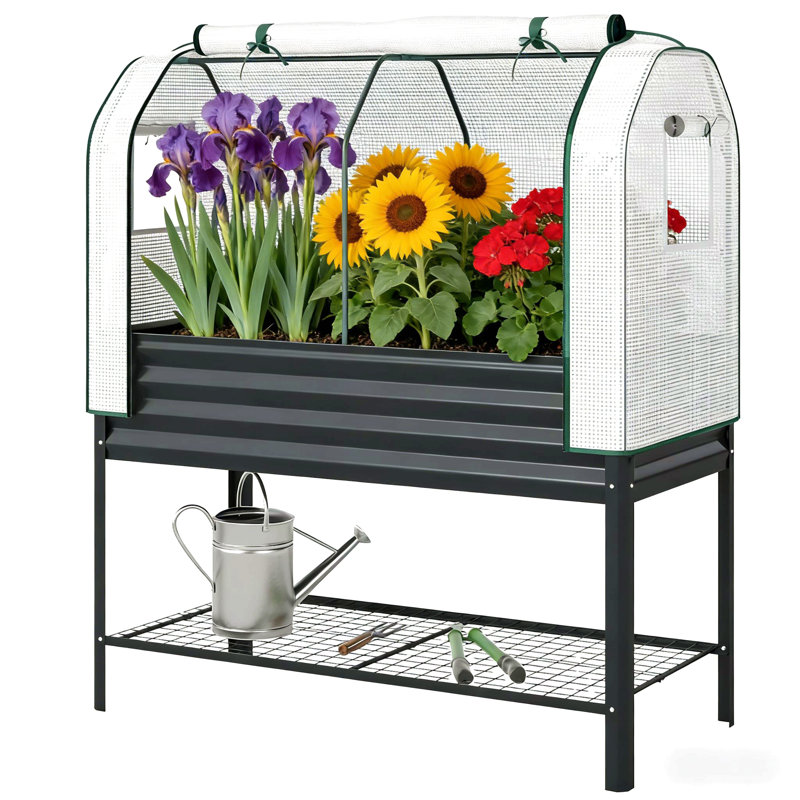 Outdoor Plant Boxs,Raised Garden Bed,Spacious Flower Boxs, Black