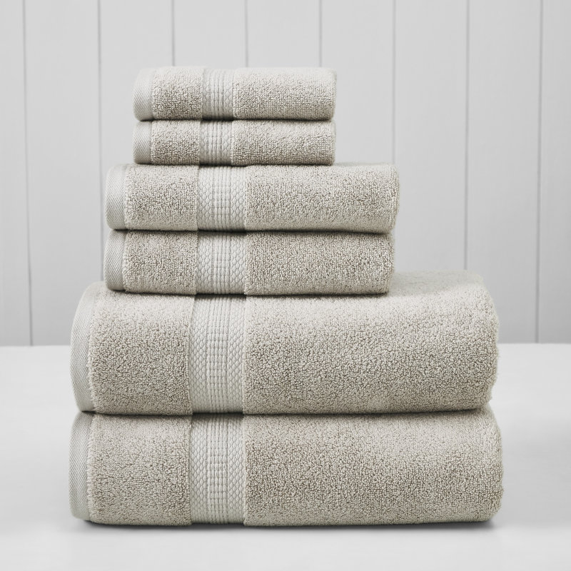 Modern Threads 6-Piece Rayon from  Towel Set - Ultra Soft & Absorbent, Taupe