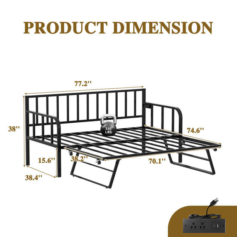 Twin Daybed with Pop Up Trundle