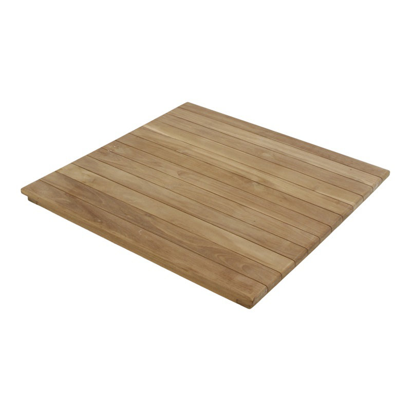 Plateau de table intérieur / extérieur en teck, H 1,125 po x L 27 po x l 27 po