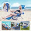 Backpack Folding Beach Chair With Adjustable Sunshade, Backrest And Footrest, Reclining Lounge Chair Facedown Tanning Chair For Beach Camping Pool Patio-1563082881