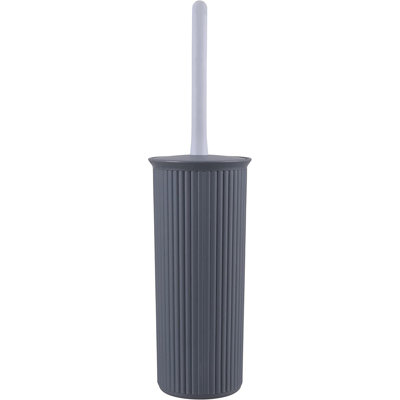 Decorative Ribbed Plastic Toilet Bowl Brush, Brown, 2 Pack