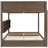 Queen over Queen Bunk Bed with Storage Cabinets, USB Ports & Guard Rails, Solid Wood Frame, Antique Wood