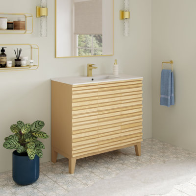 Cascade 36'' Bathroom Vanity In Brown Oak - Cabinet