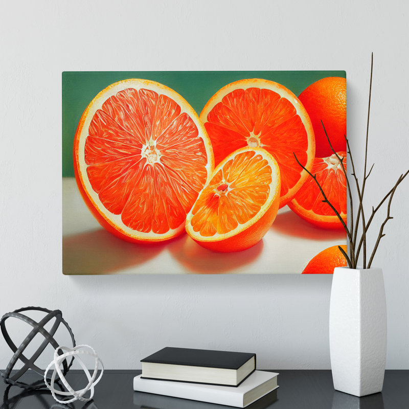 Oranges Sliced Fruit - Wrapped Canvas, 50cm H x 76cm W x 3cm D