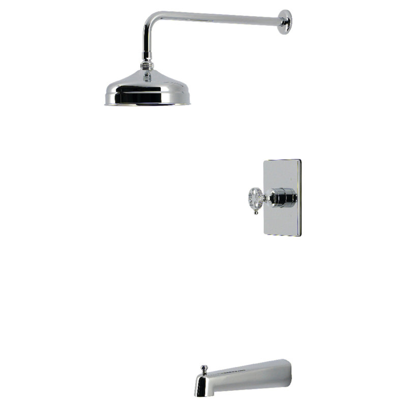 Kingston Brass Webb Single-Handle Pressure Balanced Tub and Shower Faucet, Polished Chrome