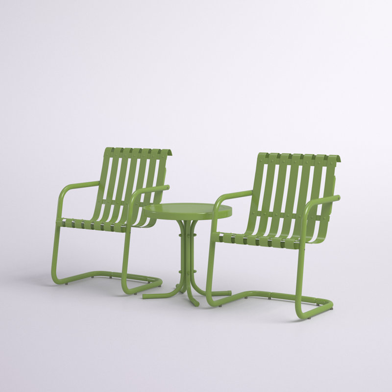 Ensemble de conversation 3 pièces Burley, Satin vert pastel