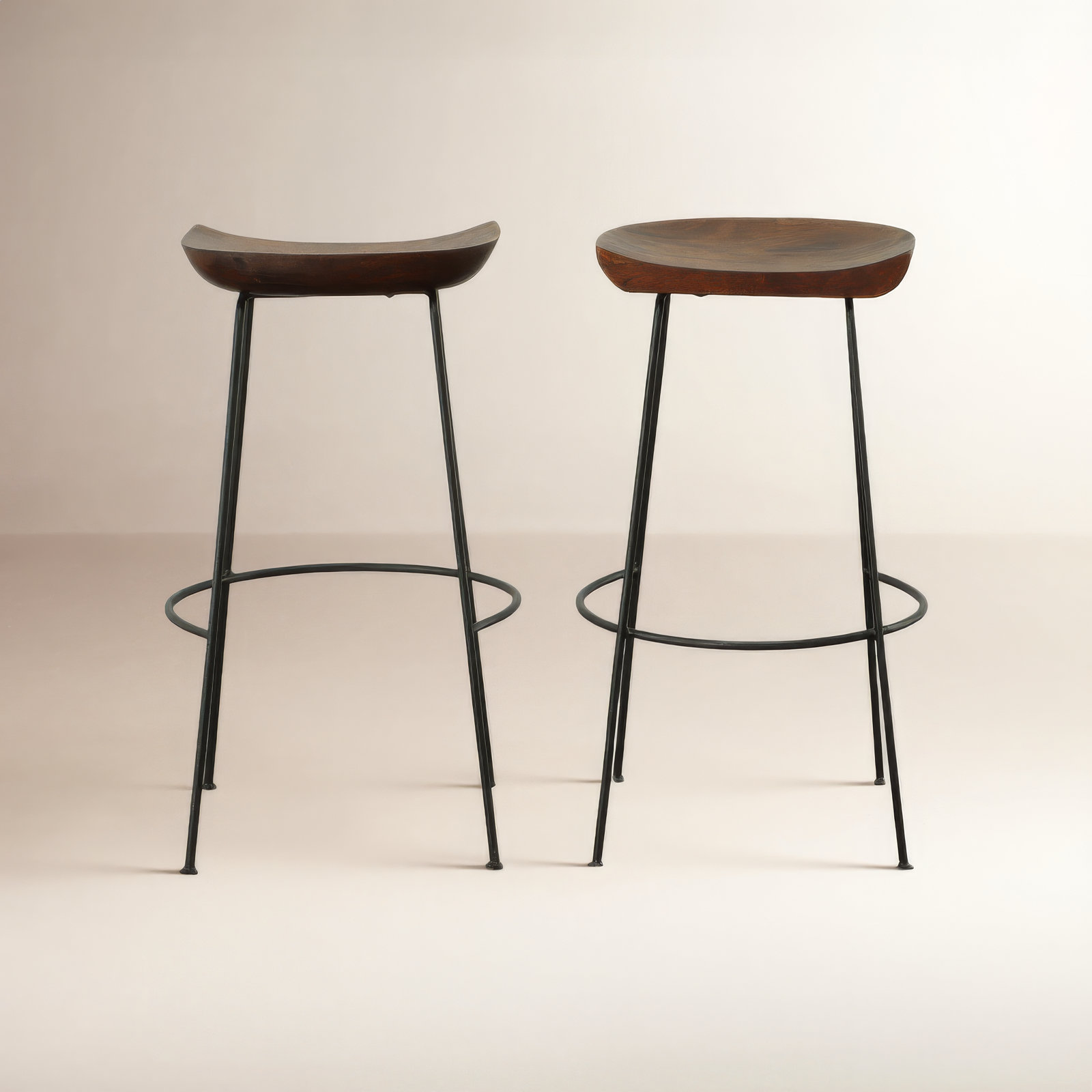 Samanthia Solid Wood Bar and Counter Stool, Chestnut/Black, Bar Stool (30.5" Seat Height)