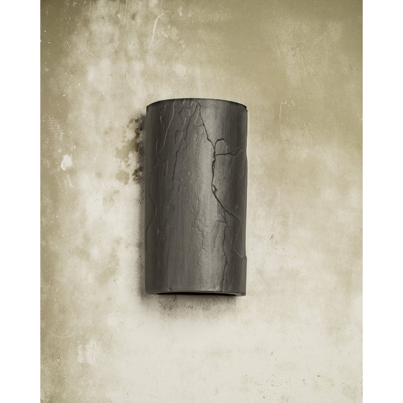 Ampoules murales d'extérieur encastrées en céramique Donnice, ampoule DEL incluse, Étain frotté, H 13 po x l 7 po x P 4,5 po
