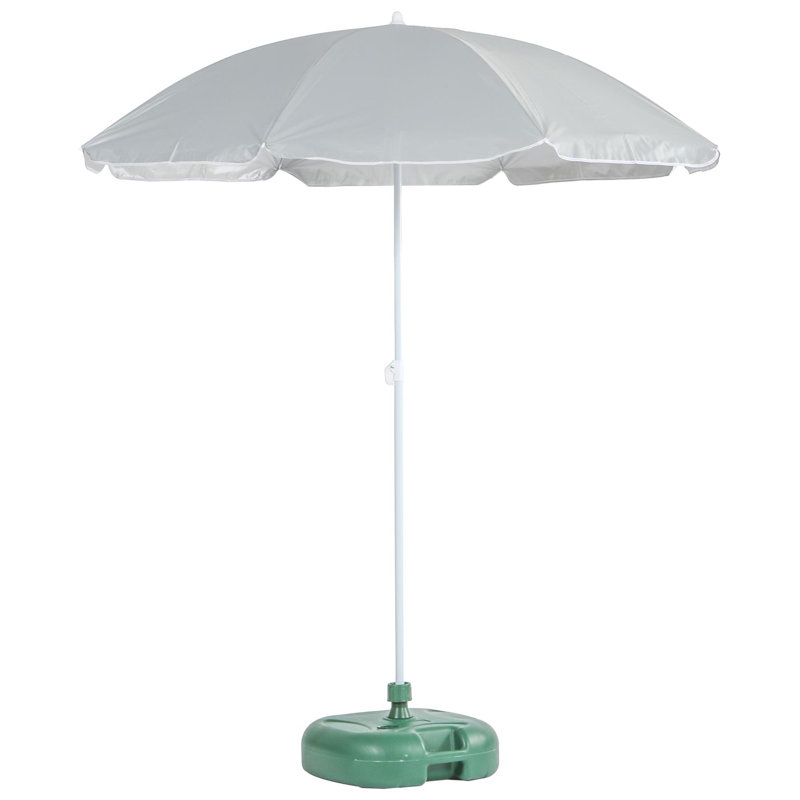 Harbour Housewares - Metal Beach Parasol & Base - 1.74 x 1.93m, Green