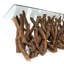 Mack Glass Top Solid Wood Base Dining Table