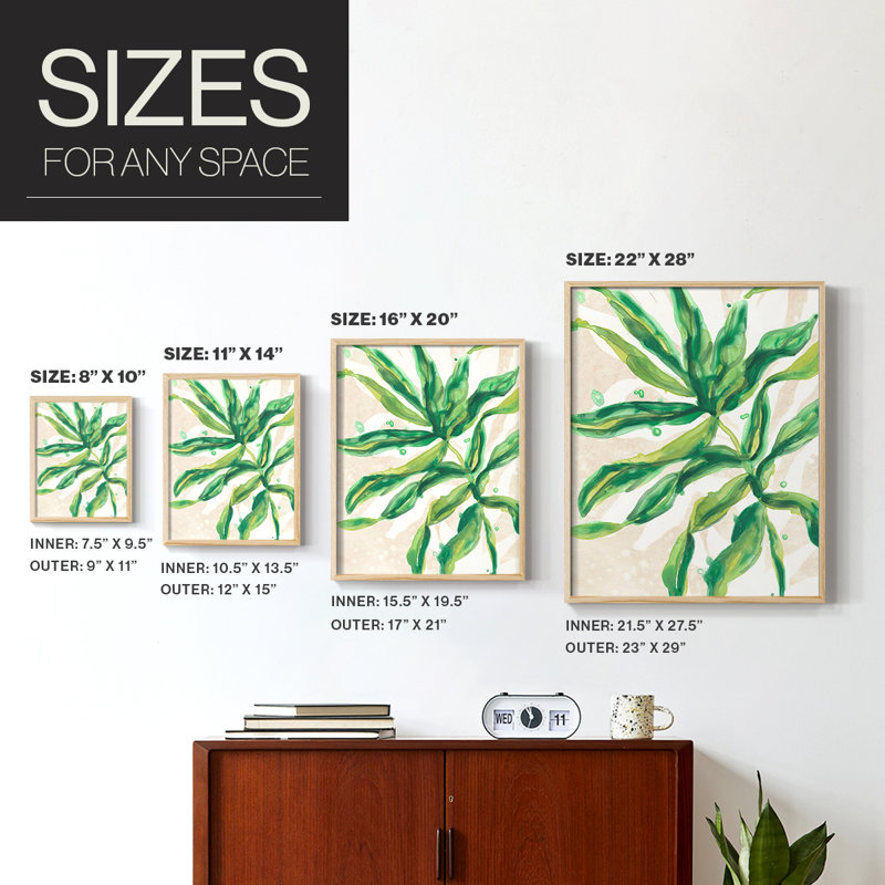 «Parchment Palms II», reproduction encadrée - bois massif