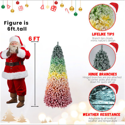 Arbre de Noël 7,5 pi en PVC floqué dégradé 7,5 pi avec 1927 pointes