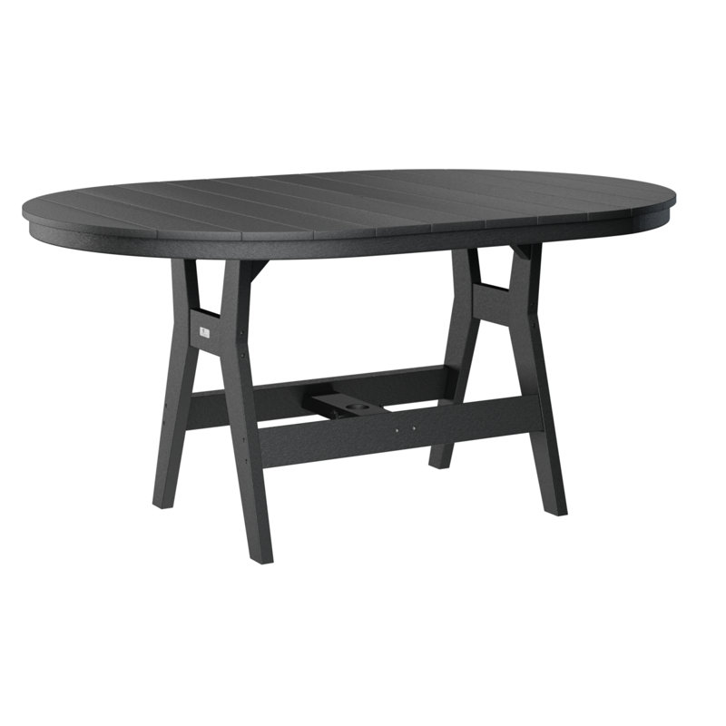 Berlin Gardens Harbor Tropical Aruba Blue 64″ Oblong Bar Table, Black